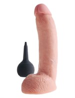 Телесный фаллоимитатор с эффектом семяизвержения Squirting Cock with Balls - 22,9 см. - фото 143980