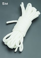 Белая шелковистая веревка для связывания - 5 м. - фото 144046