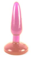 Розовая анальная пробка с присоской - 15 см. - фото 313821