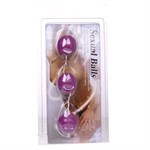 Фиолетовые вагинальные шарики на веревочке - фото 1431013