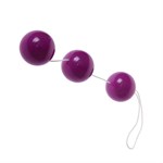 Фиолетовые вагинальные шарики на веревочке - фото 558519