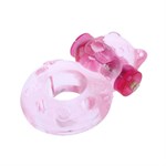 Розовое эрекционное виброкольцо с мишкой на вибропуле - фото 1431571