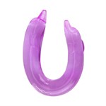 Фиолетовый двойной фаллоимитатор Dolphin - 30,5 см. - фото 144585