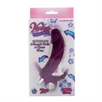 Фиолетовый вибратор для тройной стимуляции - 14,7 см. - фото 248637