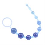 Голубая анальная цепочка Sassy Anal Beads - 26,7 см. - фото 39164