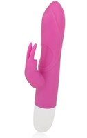 Розовый вибромассажер с клиторальным стимулятором ROLLER TIP WITH ROLLER BALL MOVEMENT - 14 см. - фото 1155986