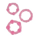 Набор из трех розовых колец разного размера Island Rings - фото 144828