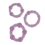 Набор из трех фиолетовых колец разного размера Island Rings  - фото 144830