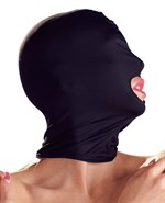 Черная закрытая маска с отверстием для рта - фото 75643