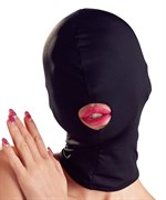 Черная закрытая маска с отверстием для рта - фото 75642