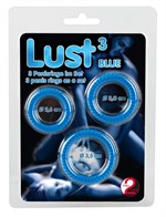 Набор из трех синих силиконовых колец Lust - фото 1317635