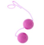 Фиолетовые вагинальные шарики на мягкой сцепке GOOD VIBES PERFECT BALLS - фото 93189