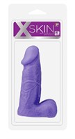 Фиолетовый реалистичный массажёр XSKIN 5 PVC DONG - 13 см. - фото 186503