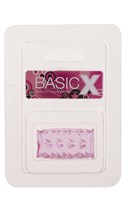 Розовая насадка на пенис с треугольными шипами BASICX TPR SLEEVE - фото 193954