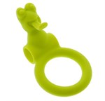 Зелёное эрекционное кольцо с вибрацией NEON FROGGY STYLE VIBRATING RING - фото 75730