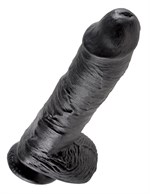 Реалистичный чёрный фаллоимитатор-гигант 10  Cock with Balls - 25,4 см. - фото 145124