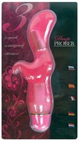 Розовый 3-скоростной вибромассажёр DEEP PROBER CLEAR HOT PINK - 20 см. - фото 248839