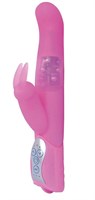 Розовый вибратор LAYLA GIGLI с загнутым кончиком и клиторальным отростком - 25 см. - фото 75811