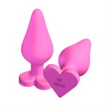 Розовая анальная пробка с основанием-сердечком CANDY HEART BE MINE - 8 см. - фото 175699