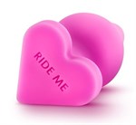 Розовый анальный плаг с основанием-сердечком RIDE ME - 10,6 см. - фото 161387