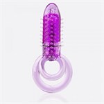 Фиолетовое виброкольцо с подхватом мошонки DOUBLE O 8 PURPLE - фото 314266