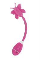 Розовый вибростимулятор-бабочка на ручке THE CELINE BUTTERFLY - фото 145426