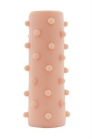 Телесная насадка на пенис с шишечками XLover - 14,5 см. - фото 145637