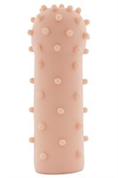 Удлиняющая телесная насадка на пенис с шишечками XLover - 18 см. - фото 48658