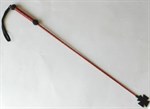 Плетеный длинный красный лаковый стек с наконечником-крестом - 85 см. - фото 467919