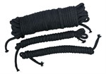 Чёрные хлопковые верёвки для бондажа - фото 314325