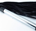 Черная плетка с металлической ручкой - 43 см. - фото 1391808