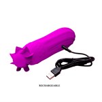 Фиолетовый вибратор с ротацией головки Pretty Love Abbott - фото 145998