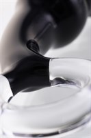 Чёрный анальный стимулятор из стекла с ручкой-кольцом - 17 см. - фото 1417842
