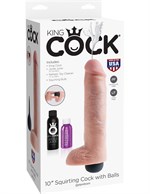 Фаллоимитатор King Cock 10  Squirting Cock с эффектом эякуляции - 25,4 см. - фото 146154