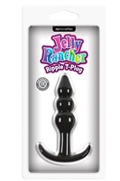 Чёрная анальная пробка Jelly Rancher T-Plug Ripple - 10,9 см. - фото 146166