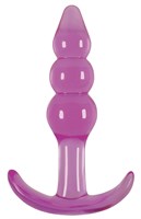 Фиолетовая анальная пробка Jelly Rancher T-Plug Ripple Purple - 10,9 см. - фото 146169