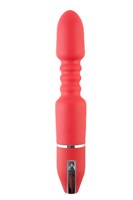 Красный анальный вибромассажёр с широкой головкой - 27 см. - фото 146201