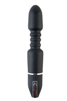Чёрный анальный вибромассажёр с широкой головкой - 27 см. - фото 221253