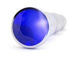 Серебристая анальная пробка-ёлочка с фиолетовым кристаллом - 14 см. - фото 128863