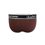 Серые мужские трусы-брифы с вырезом и полосками 400013