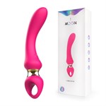 Розовый изогнутый вибромассажер Moon Vibrator - 21,1 см. - фото 1436127