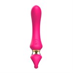 Розовый изогнутый вибромассажер Moon Vibrator - 21,1 см. - фото 1436129