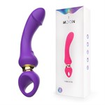 Фиолетовый изогнутый вибромассажер Moon Vibrator - 21,1 см. 400462 - фото 38184