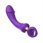 Фиолетовый изогнутый вибромассажер Moon Vibrator - 21,1 см. - фото 1436141