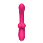 Розовый изогнутый вибратор-кролик - 21,2 см. - фото 1436177