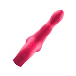 Розовый вибратор со стимулятором клитора и ручкой-кольцом - 22,6 см. - фото 1436201