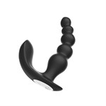Черная анальная виброёлочка Anal Bead Vibrator с пультом ДУ - фото 1436270