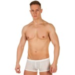 Мужские трусы-хипсы из ткани с текстурой змеиной чешуи Snake White Boxer 403313 - фото 58154