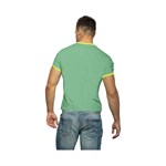 Зеленая мужская футболка с черепом, змеёй и надписью 405131