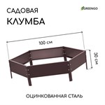 Коричневая оцинкованная шестиугольная клумба (длина 100 см) 407511 - фото 692184